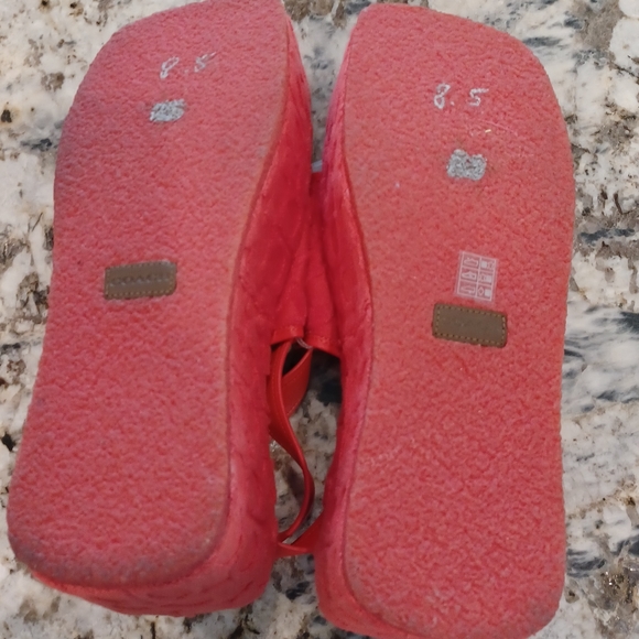 Coach Noelle Sandal In Signature Terry Cloth Red Orange Size 8.5 B NEW - Picture 11 of 12